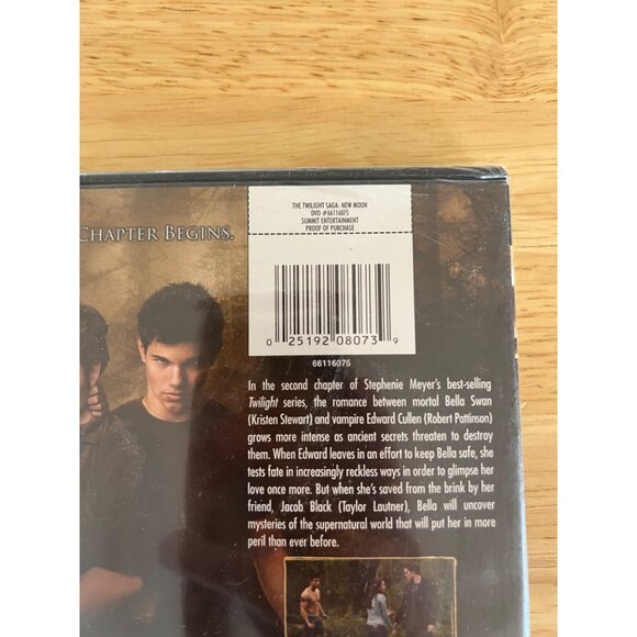 The Twilight Saga New Moon Single Disc Edition DVD 2009 Romance Film New Sealed - Picture 2 of 4